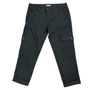 Joie Crop Carpenter Trousers Charcoal Cuffed Side and Flap Pocket Women's Size 6